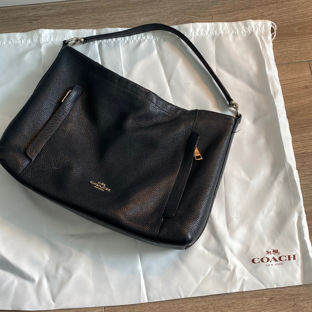 Black leather coach bag!